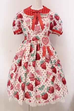 画像: Angelic Pretty / Fresh Strawberry Dinerワンピース  シロ O-25-03-24-017-AP-OP-OW-OS