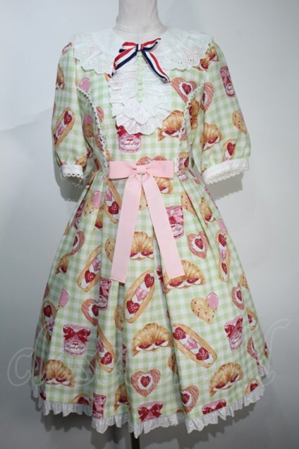 Angelic Pretty /いちごBread Bakerylワンピース グリーン S-24-05-17 