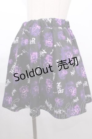 画像: NieR Clothing / 転写ミニスカート  紫 S-24-07-26-045-PU-SK-AS-ZY