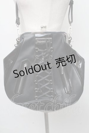 画像: KILL STAR / レザーがま口2wayBAG  黒 S-24-08-22-021-SL-BG-AS-ZS