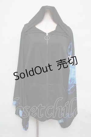 画像: NieR Clothing / 着物袖パーカー  黒 S-24-08-30-040-PU-TO-AS-ZS