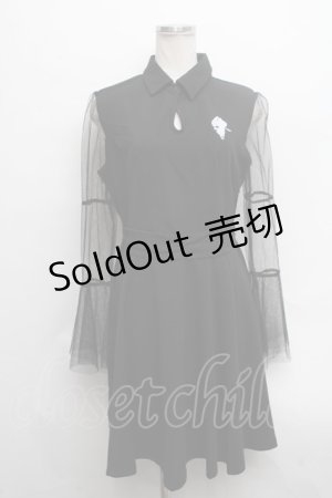 画像: NieR Clothing / ワンピース  黒 S-24-09-18-026-PU-OP-AS-ZS