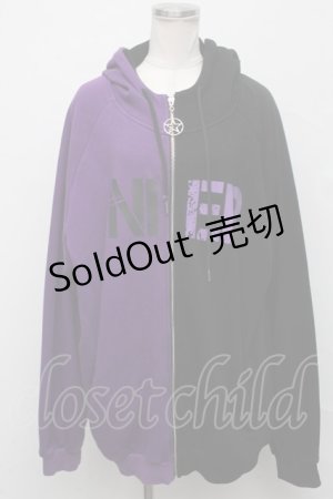 画像: NieR Clothing / バイカラーパーカー  黒ｘ紫 S-24-09-19-024-PU-TO-AS-ZS