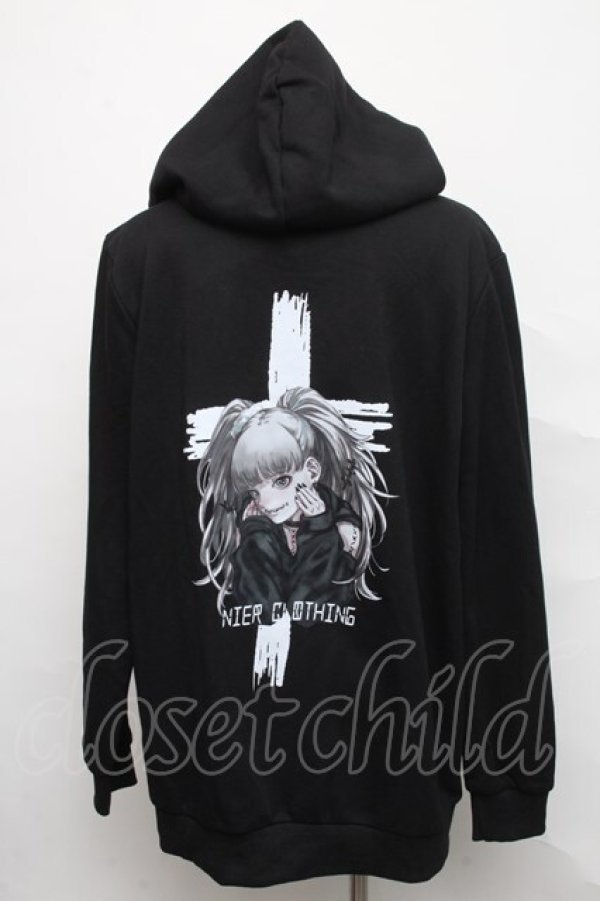 画像2: NieR Clothing / プリントパーカー  黒 S-24-09-24-032-PU-TO-AS-ZS (2)