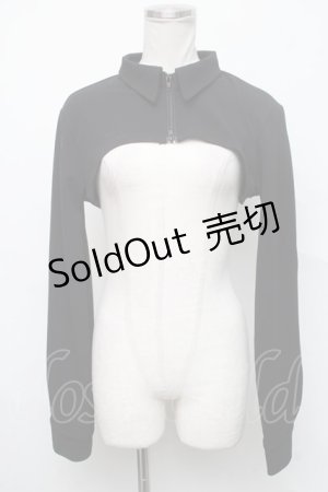 画像: NieR Clothing / ショートパーカー  黒 S-24-09-25-024-PU-TO-AS-ZS