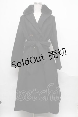 画像: axes femme / COAT ファー襟コート  黒 S-24-10-05-052-AX-CO-UT-ZS