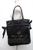 画像1: Maison de FLEUR / BAG ダブルリボントートバッグ  黒 S-24-10-07-023-LO-BG-HR-ZS (1)