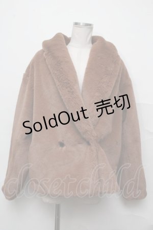 画像: axes femme / COAT ファーコート  ブラウン S-24-10-07-043-AX-CO-UT-ZS