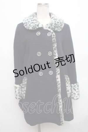 画像: MILK / COAT レオパードファーコート  紺 S-24-10-09-038-ML-OP-UT-ZS