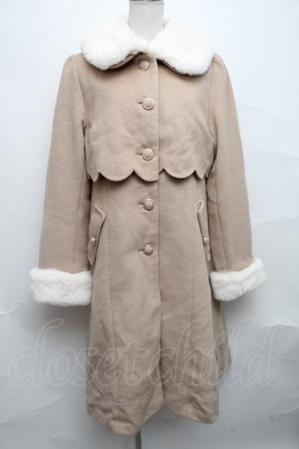 画像1: axes femme POETIQUE / COAT スカラップコート  ベージュ S-24-10-09-041-AX-CO-UT-ZS (1)