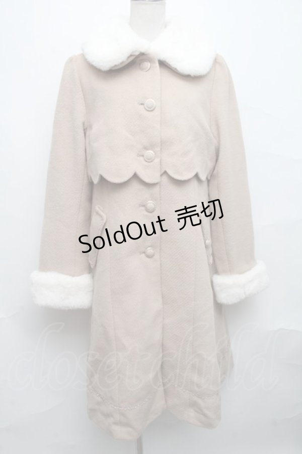 画像1: axes femme POETIQUE / COAT スカラップコート  ベージュ S-24-10-09-041-AX-CO-UT-ZS (1)