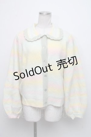 画像: Candy Stripper / FRILL COLLAR KNIT カーディガン  ライトグリーンミックス S-24-10-11-029-PU-TO-AS-ZS