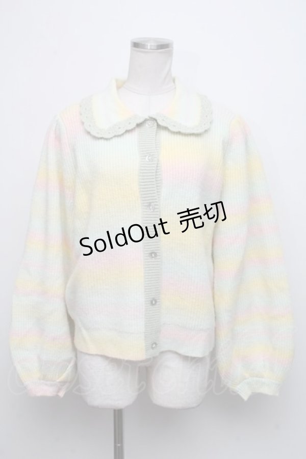 画像1: Candy Stripper / FRILL COLLAR KNIT カーディガン  ライトグリーンミックス S-24-10-11-029-PU-TO-AS-ZS (1)