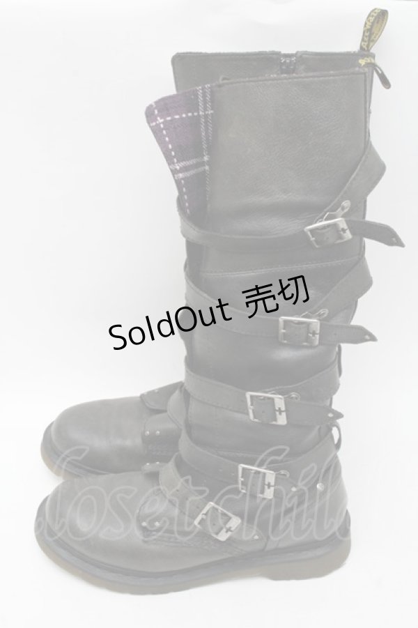 画像2: Dr.Martens （Getta Grip） / ベルトデザインロングブーツ UK5 グレー S-24-10-15-007-PU-SH-AS-ZS (2)