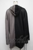 画像2: NieR Clothing / 袖編み上げ切替パーカー  黒ｘグレー S-24-10-22-042-PU-TO-HR-ZS (2)