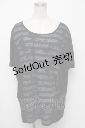 画像: ALGONQUINS / トプリントTシャツ  黒 S-24-10-24-021-AL-TS-HR-ZS