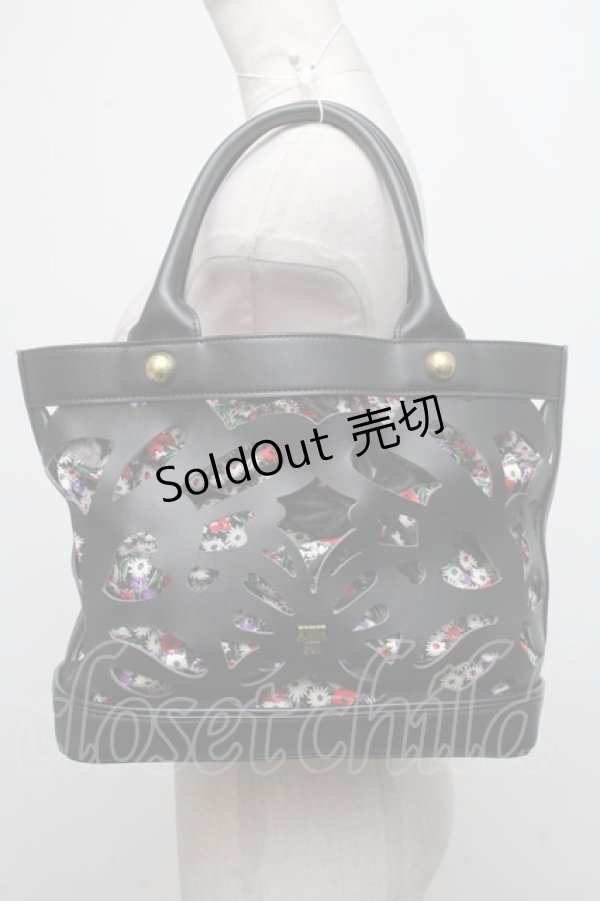 画像1: ANNA SUI / カッティングハンドバッグ  黒 S-24-11-13-021-PU-BG-AS-ZS (1)