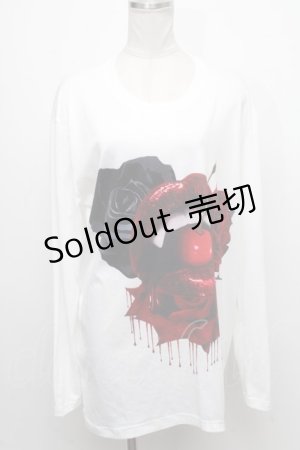 画像: JURY BLACK / Cherry Rose LIPロングスリーブTシャツ  白 S-24-11-18-021-GL-TO-AS-ZS