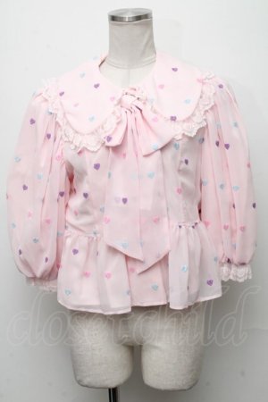 画像: Angelic Pretty / Candy Petit Heartハイウエストブラウス  ピンク S-24-12-04-027-AP-BL-AS-ZS