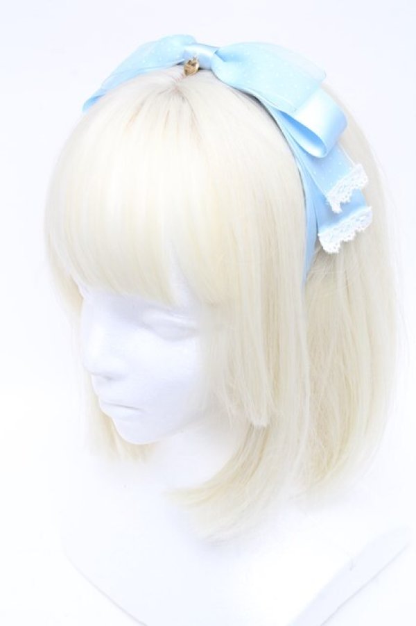 画像1: Angelic Pretty / SheerドットMichelleカチューシャ  サックス S-24-12-04-005-AP-AC-AS-ZS (1)