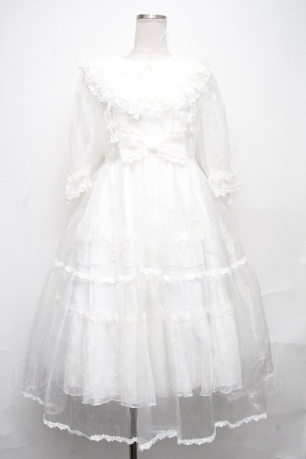 画像1: Angelic Pretty / Happy Humming Bunnyワンピースセット  白 S-24-12-08-056-AP-OP-AS-ZS (1)