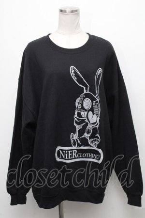 画像: NieR Clothing / プリントトレーナー  黒 S-24-12-15-042-PU-TO-HR-ZS