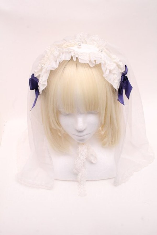 画像2: Angelic Pretty / シスターベールヘッドドレス  白ｘ青 S-24-12-17-006-AP-ZA-AS-ZS (2)