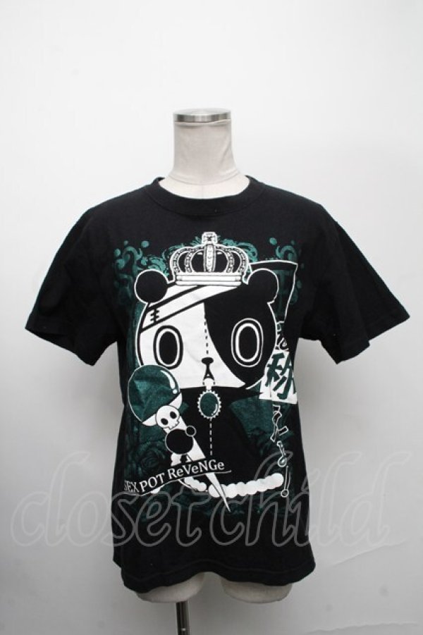 画像1: SEX POT ReVeNGe / King Bear プリントTシャツ  黒 S-24-12-20-033-SP-TS-AS-ZS (1)