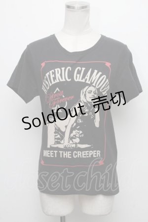 画像: HYSTERIC GLAMOUR / MEET THE CREEPER Tシャツ  黒 S-24-12-23-052-PU-TS-HR-ZS