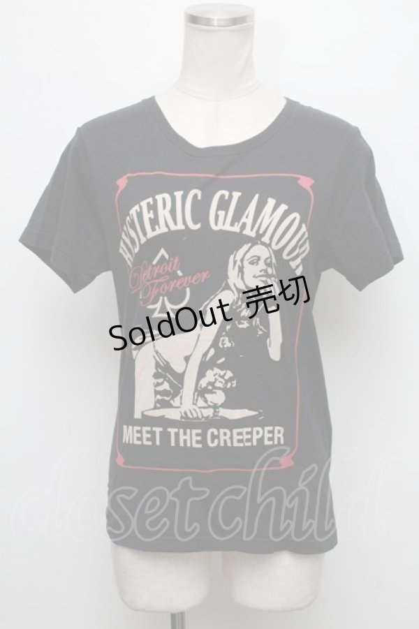 画像1: HYSTERIC GLAMOUR / MEET THE CREEPER Tシャツ  黒 S-24-12-23-052-PU-TS-HR-ZS (1)