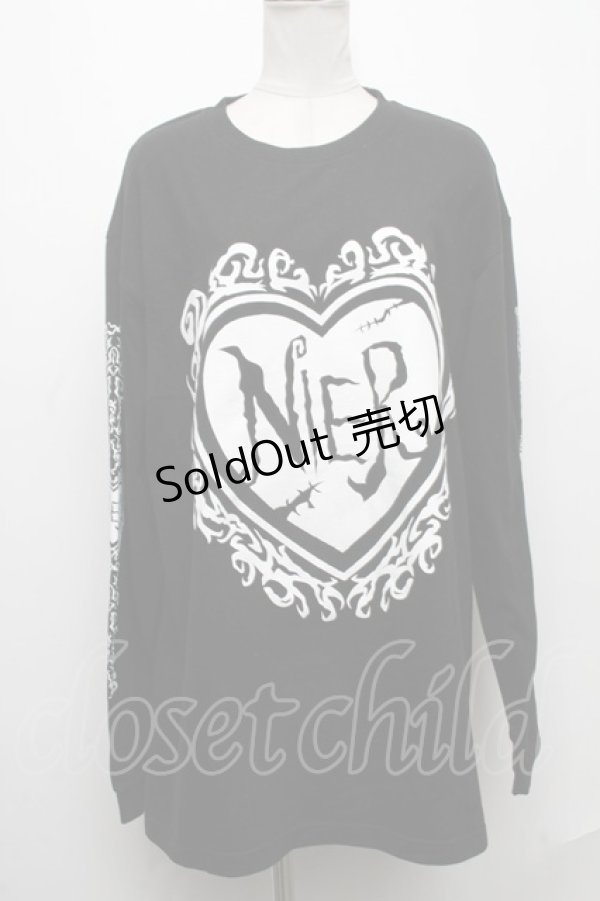 画像1: NieR Clothing / プリント長袖カットソー  黒 S-24-12-29-038-PU-TO-HR-ZS (1)