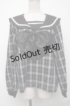 画像: NieR Clothing / セーラートップス  黒ｘ白 S-25-01-05-035-PU-TO-AS-ZS