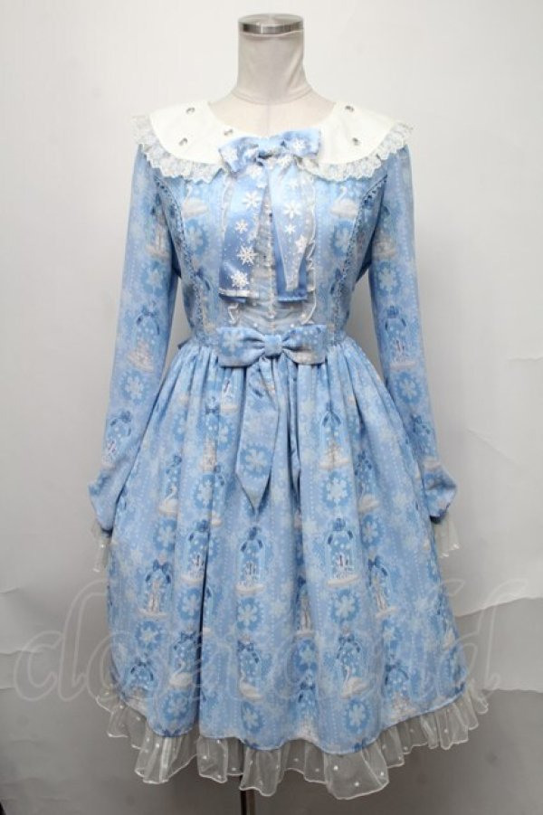 画像1: Angelic Pretty / 雪のガラスドームワンピース  サックス S-25-02-11-049-AP-OP-HR-ZS (1)