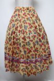 画像1: Jane Marple Dans Le Salon / Flowers of Jouy double accordion skirt  イエロー S-25-02-13-083-JM-SK-HR-ZS (1)