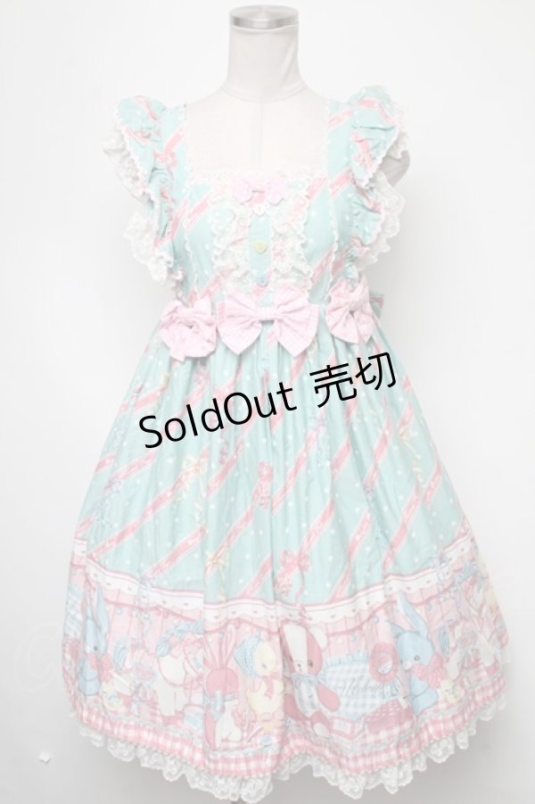 画像1: Angelic Pretty / MELODY TOYSハイウエストジャンパースカート  ミント S-25-02-15-065-AP-OP-AS-ZS (1)