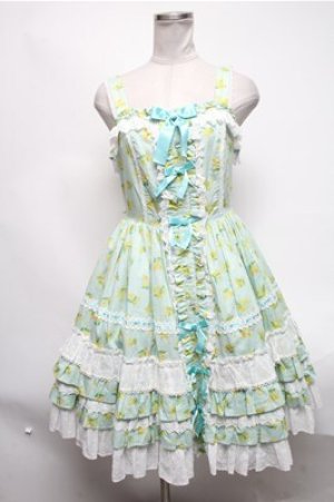 画像: Angelic Pretty / Flower Vacationジャンパースカート  ミント S-25-02-19-059-AP-OP-HR-ZS