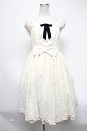 画像: Angelic Pretty / フロッキーDot Frillジャンパースカート  キナリ S-25-02-19-060-AP-OP-HR-ZS