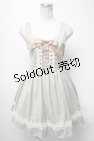 画像: LOLITAその他(お買取対象外) / レース&編み上げジャンパースカート  グリーン S-25-03-11-066-LO-OP-HR-ZS