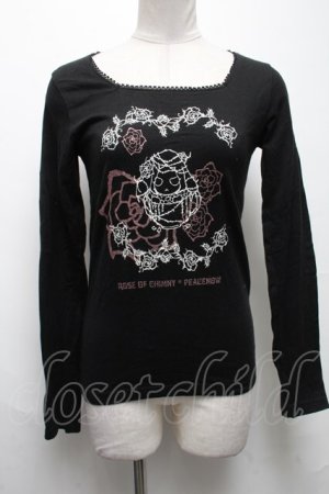 画像: PEACE NOW / Rose of Emilyプリントカットソー  黒 S-25-03-20-030-PU-TS-AS-ZS