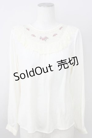 画像: an another angelus / ローズ刺繍レースヨークプルオーバーブラウス  アイボリー T-24-02-06-013-CA-BL-HD-ZT231