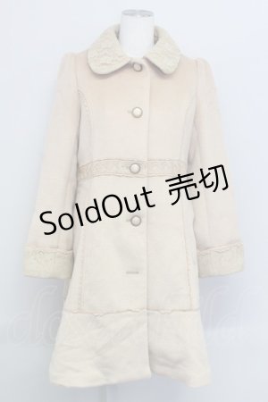 画像: axes femme / COATレース使いコート m ベージュ T-24-02-25-019-AX-CO-SZ-ZT-C017