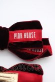 画像2: PINK HOUSE / ロゴ入りベルベットリボンクリップセット  ボルドー T-24-11-27-031-LO-AC-SA-ZT (2)