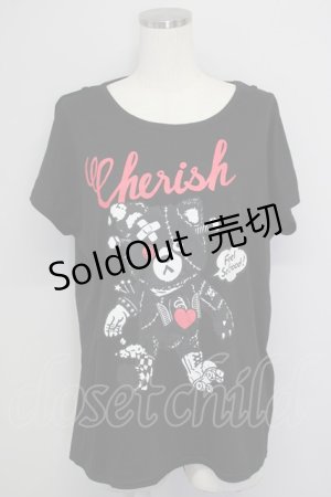 画像: LISTEN FLAVOR / Cherish Tシャツ  ブラック T-25-02-09-025-PU-TS-SA-ZT