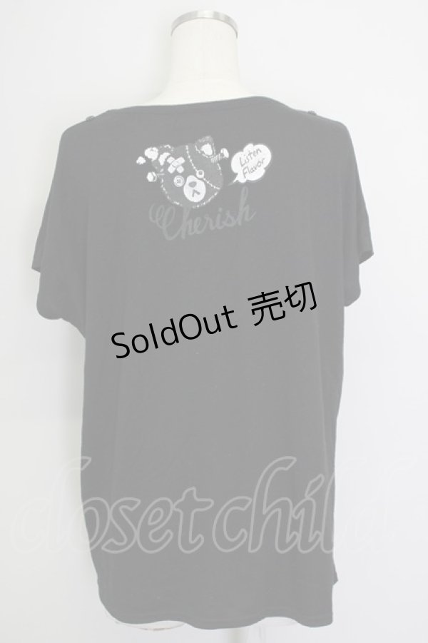 画像2: LISTEN FLAVOR / Cherish Tシャツ  ブラック T-25-02-09-025-PU-TS-SA-ZT (2)