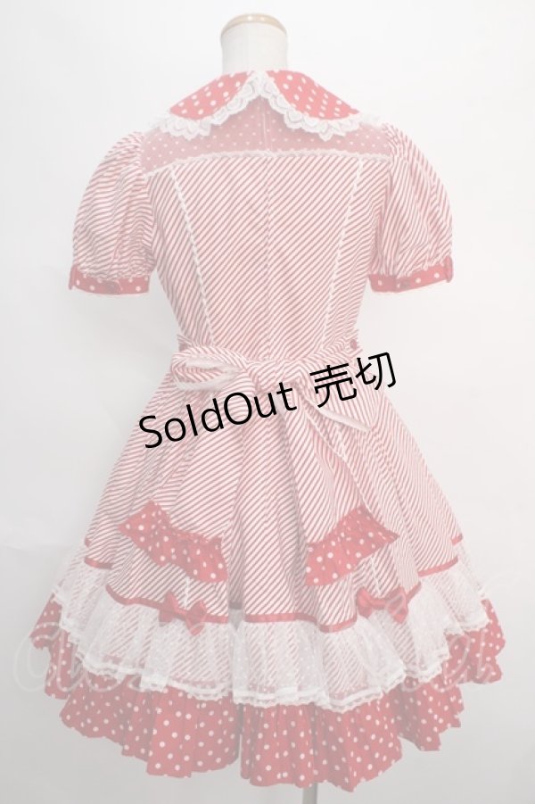 画像2: Angelic Pretty /Stripe Girly Cafe Set  赤 Y-24-05-13-096-AP-OP-AS-ZY (2)