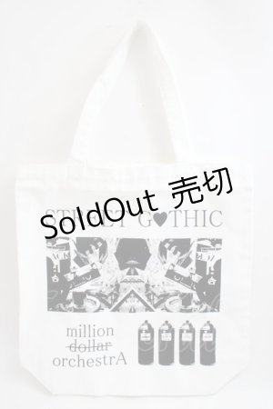 画像: million dollar orchestra / BAGストリートゴシックトート  白 Y-24-05-25-010-PU-ZA-AS-ZY