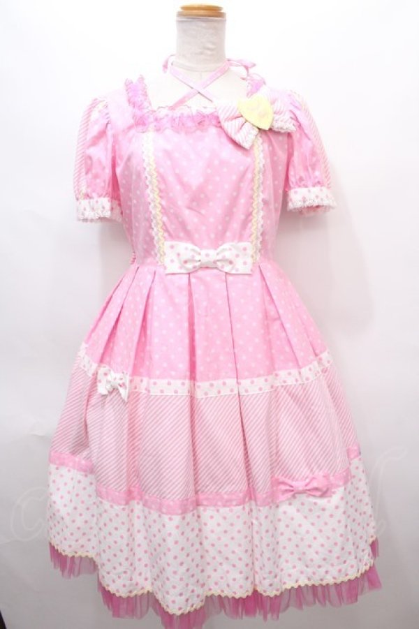 画像1: Angelic Pretty /Retro Cafeワンピース - ピンク Y-24-06-23-024-AP-OP-SZ-ZY (1)