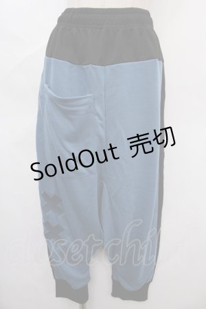 画像: NieR Clothing / ICOLOR SARROUEL PANTS F 黒×青 Y-24-07-15-197-PU-PA-SZ-ZY