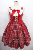 画像1: Angelic Pretty / cute candy checkジャンパースカート  アカ Y-24-08-10-114-AP-OP-SZ-ZY (1)