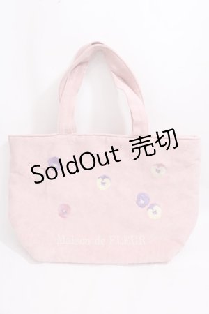 画像: Maison de FLEUR / パンジー刺繍スエードトートバッグ F ピンク Y-24-08-13-060-LO-BG-SZ-ZY